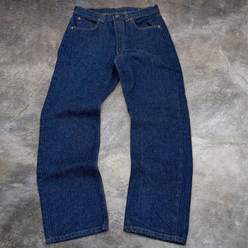 Vintage Levis 501xx Dark Blue Indigo Jeans Made In USA Adult Size 30x28.5 90s